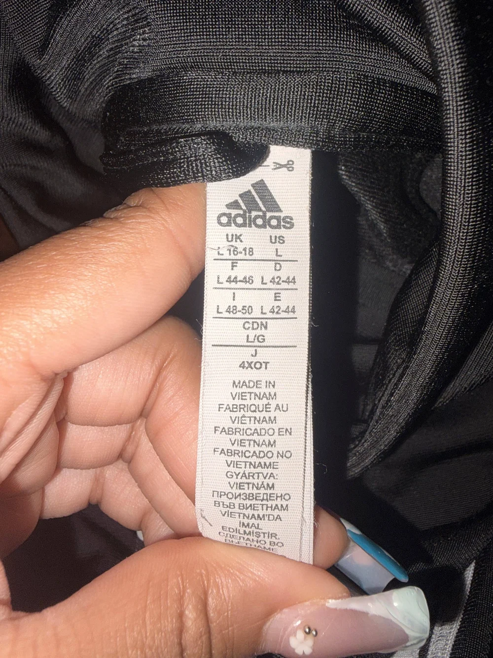 adidas Black Zip-Up Track Jacket with White Stripes